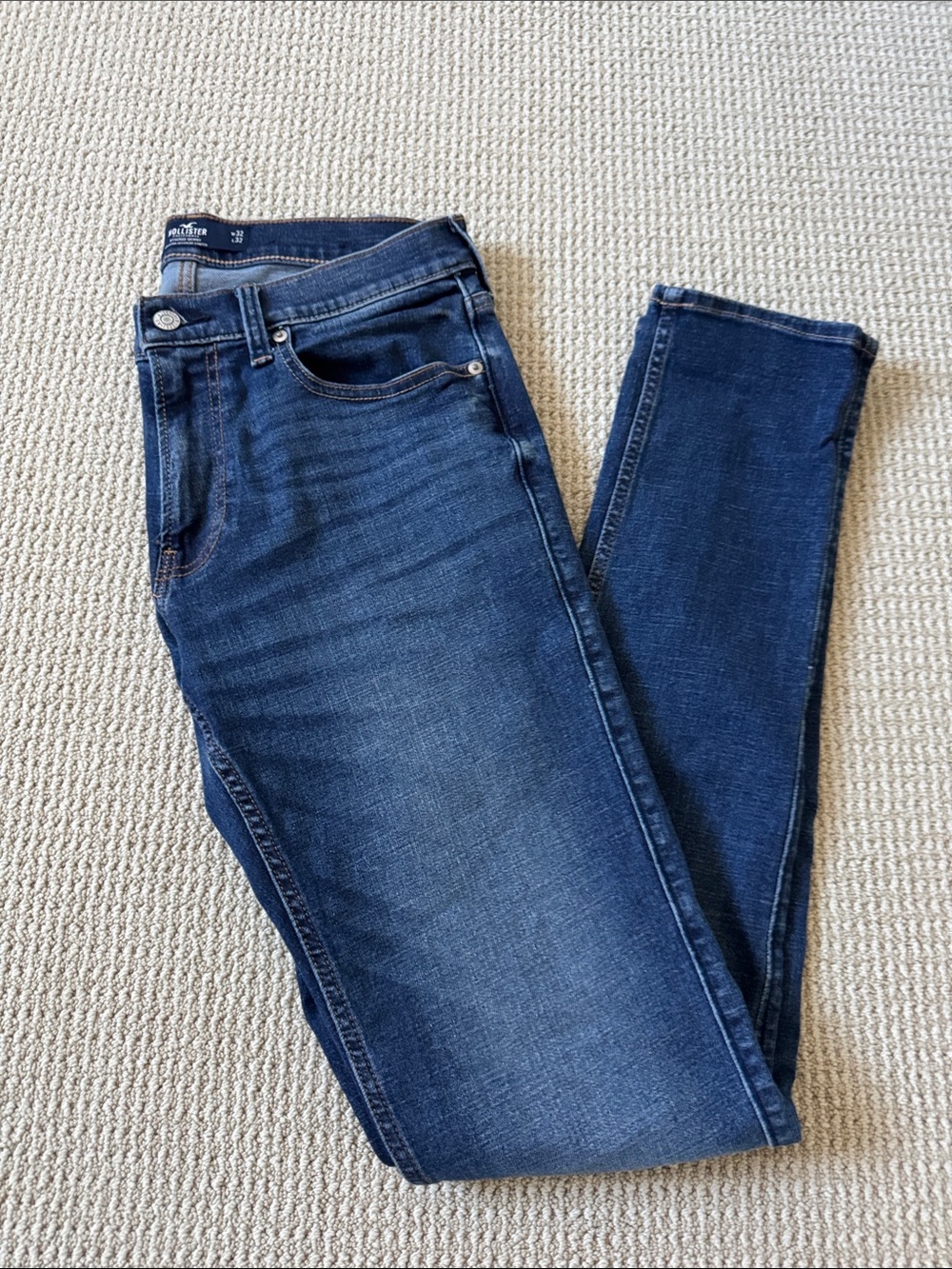 Hollister Men's Dark Blue Skinny Jeans